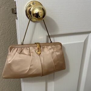 Chic Satin Tan Clutch